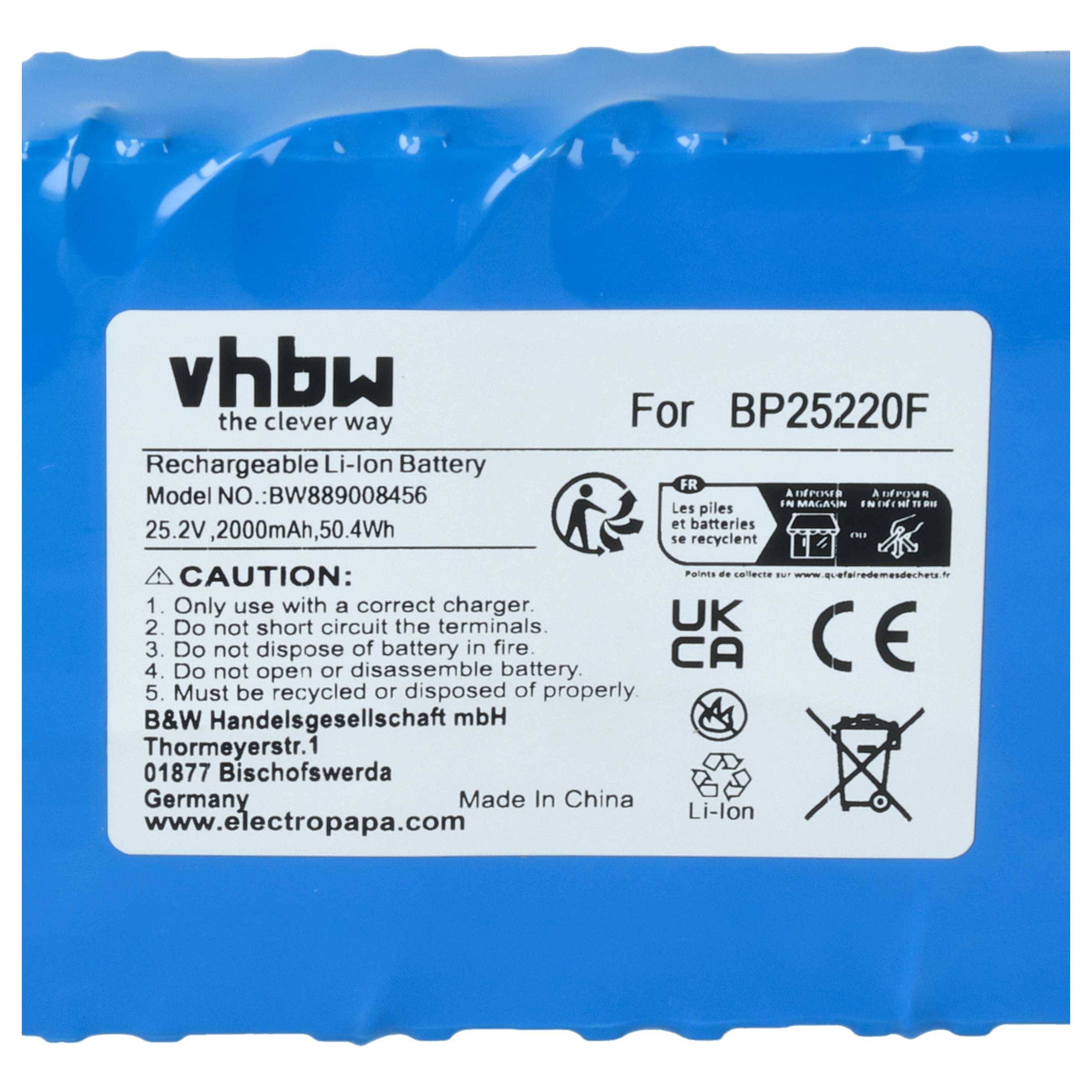 vhbw Akku kompatibel mit Beko VRT 70925 V8 | 8817043200 Staubsauger (2000 mAh, 25,2 V, Li-Ion)-3