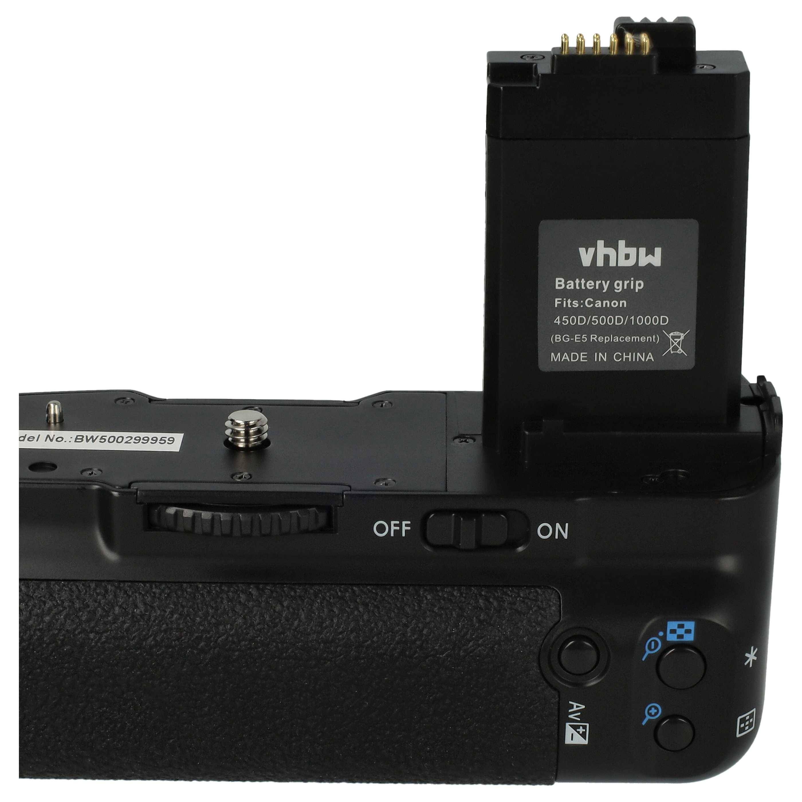 vhbw Batteriegriff kompatibel mit Canon EOS Rebel XSi Kamera Spiegelreflexkamera DSLR, inkl. Wählrad, Kunststoff /-2