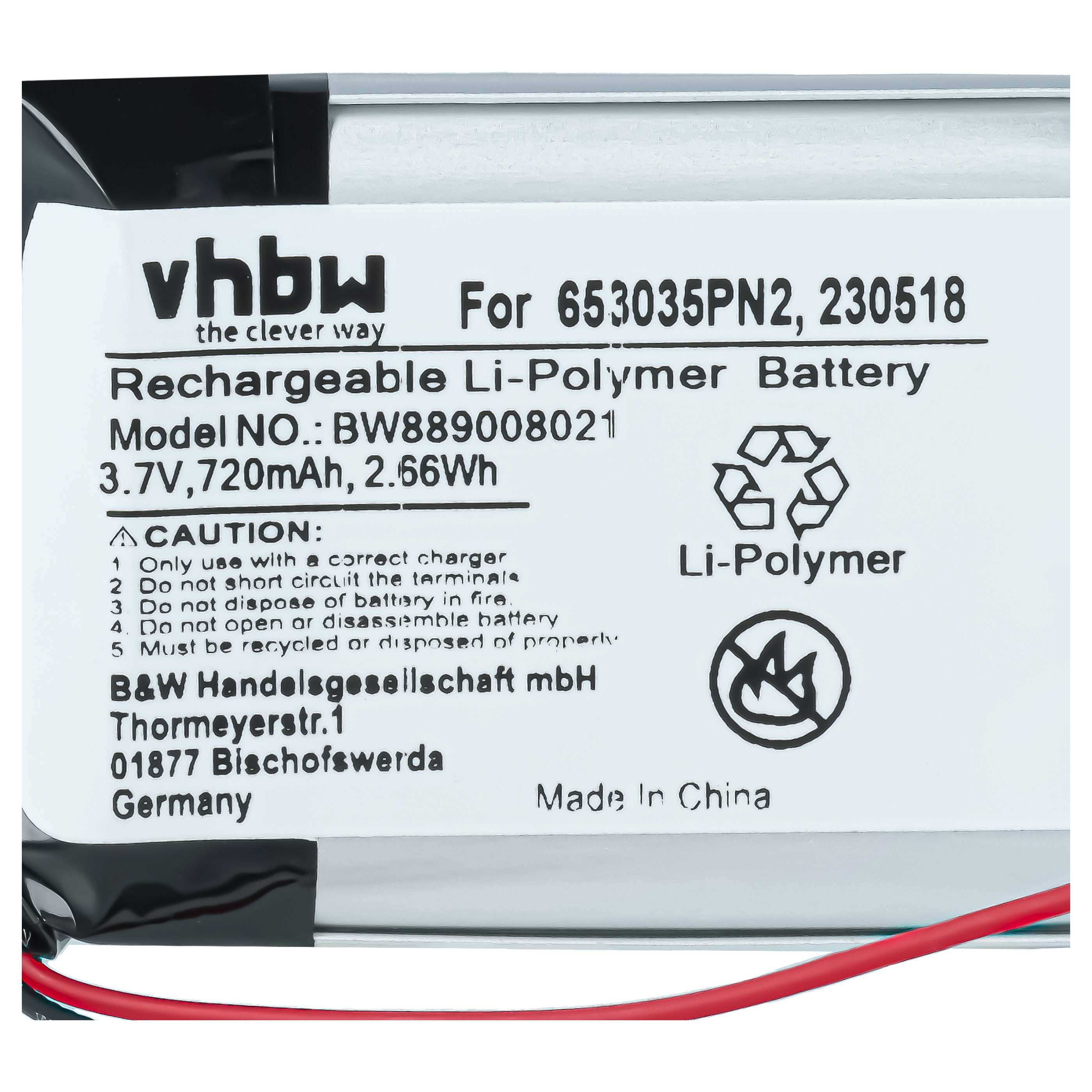 vhbw 2x Akku kompatibel mit Anker SoundCore Q30 | Q35, Q20, Q10 Wireless Headset Kopfhörer (720 mAh, 3,7 V, Li-Polymer)-3