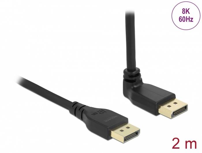 Delock DisplayPort Kabel Stecker gerade zu 90° oben gewinkelt 2 m Digital/Display/Video 2 m-0