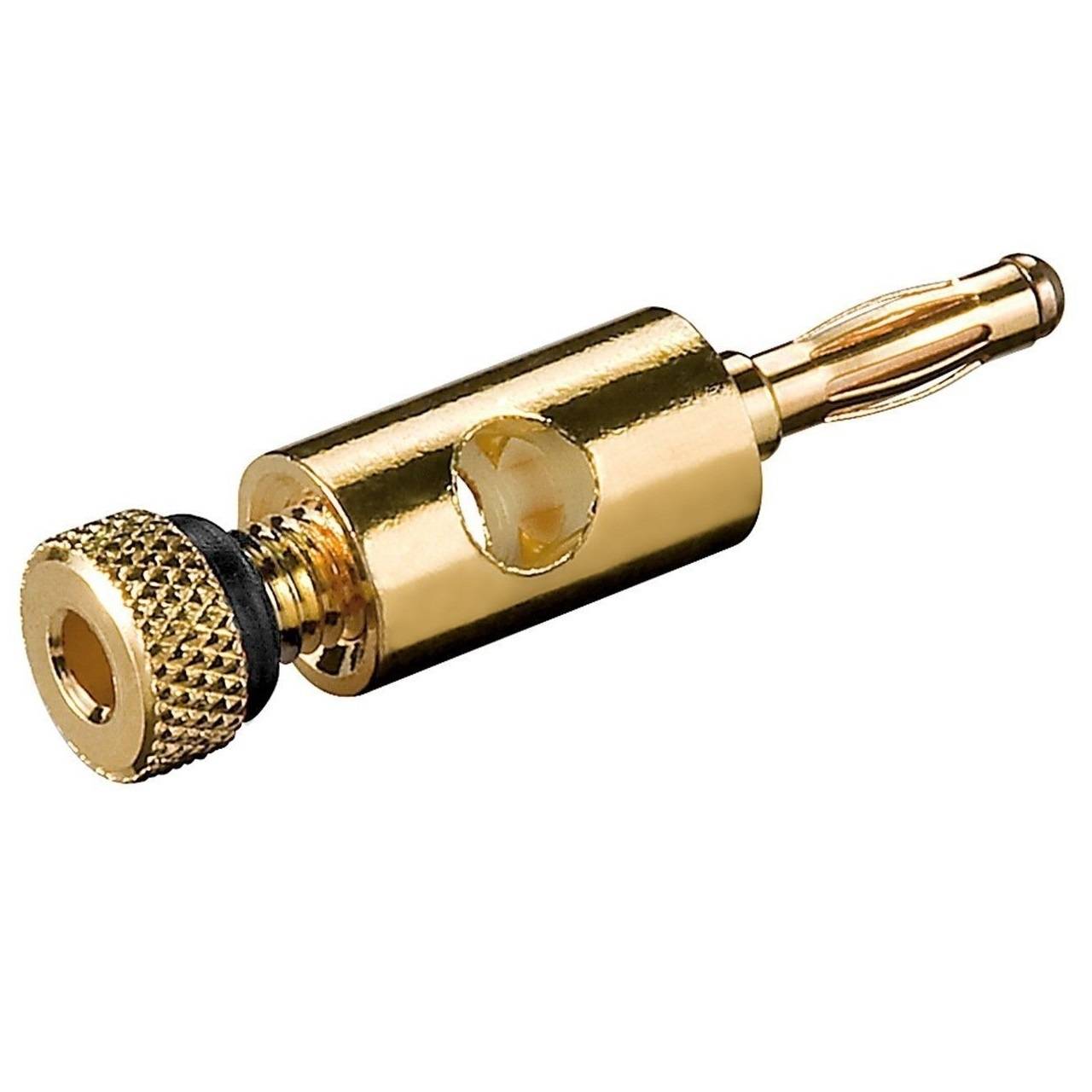 Goobay Bananenstecker mit Schraubanschluss vergoldet, 4 mm; Farbring schwarz Schwarz-0