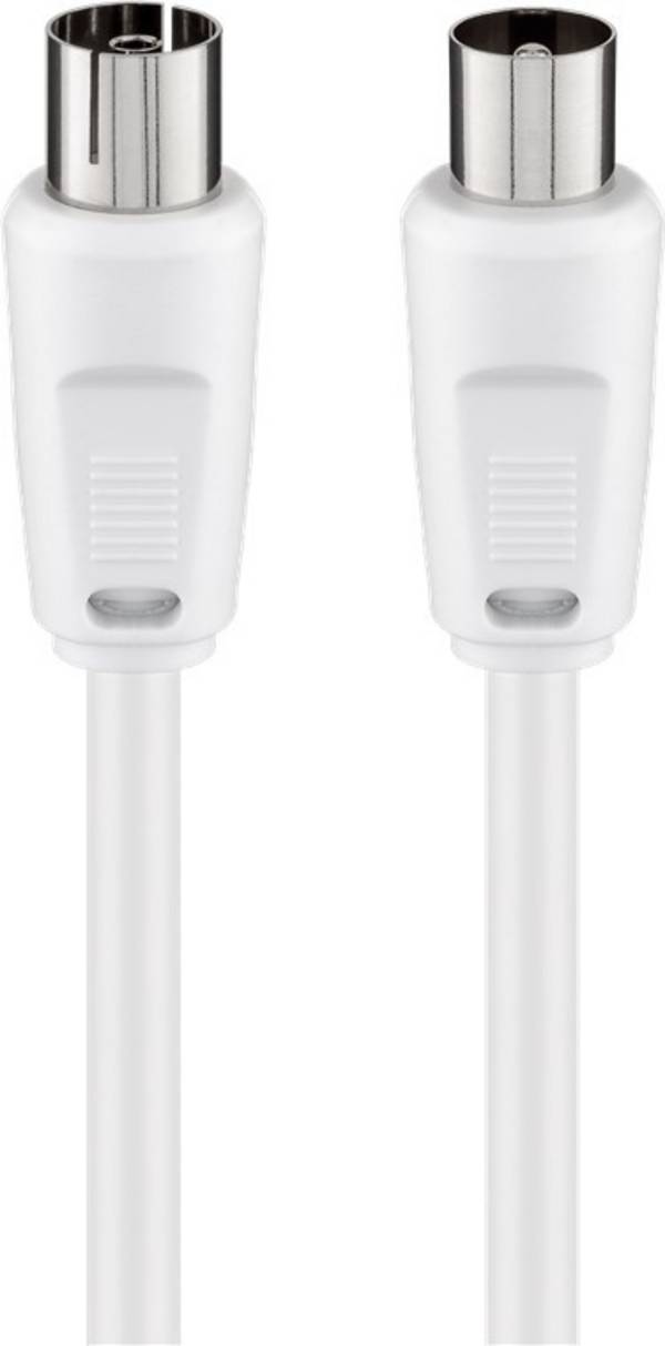 Antennen Anschlusskabel 100% geschirmt Weiss - Koax-Stecker - Kabel - Antenne/
