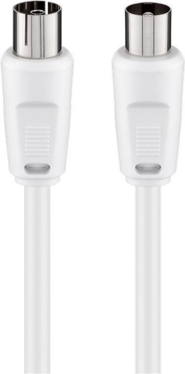 Antennen Anschlusskabel 100% geschirmt Weiss - Koax-Stecker - Kabel - Antenne/-0