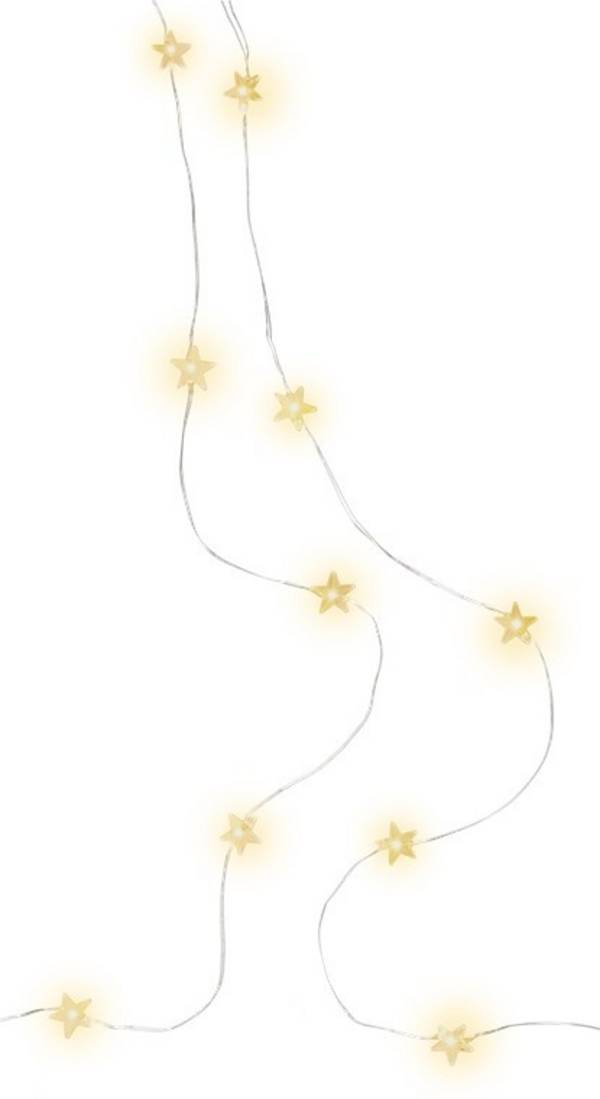 Goobay 20er LED-Silberdraht-Lichterkette "Sterne" mit Timer-Funktion, warmweiß (3000 K), batteriebetrieben