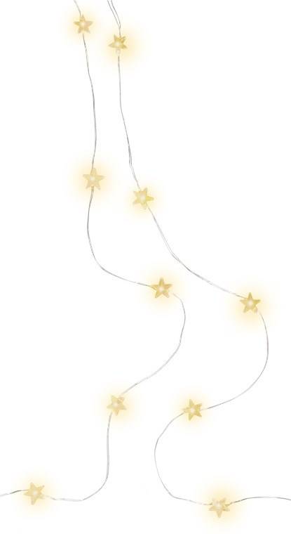 Goobay 20er LED-Silberdraht-Lichterkette "Sterne" mit Timer-Funktion, warmweiß (3000 K), batteriebetrieben-0