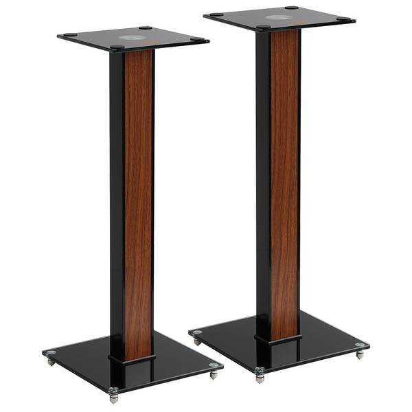 my wall 2 stands for speaker cabinets Load capacity 10 kg, height 781 mm, black & wood design