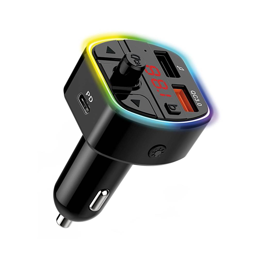 Maxtrack FM Bluetooth Hands-free Kit Supports Micro SD & USBRGB Colour-changing Light Fast-charging-0