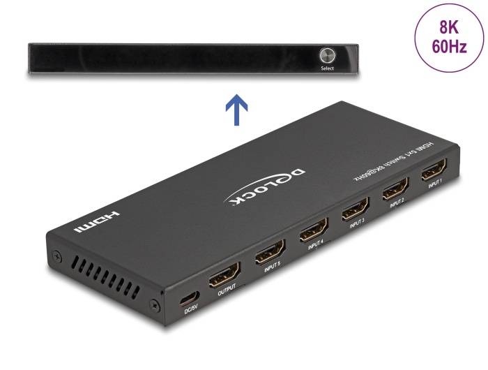HDMI Switch 5-in-1, 8K 60Hz, HDR, USB,...-0