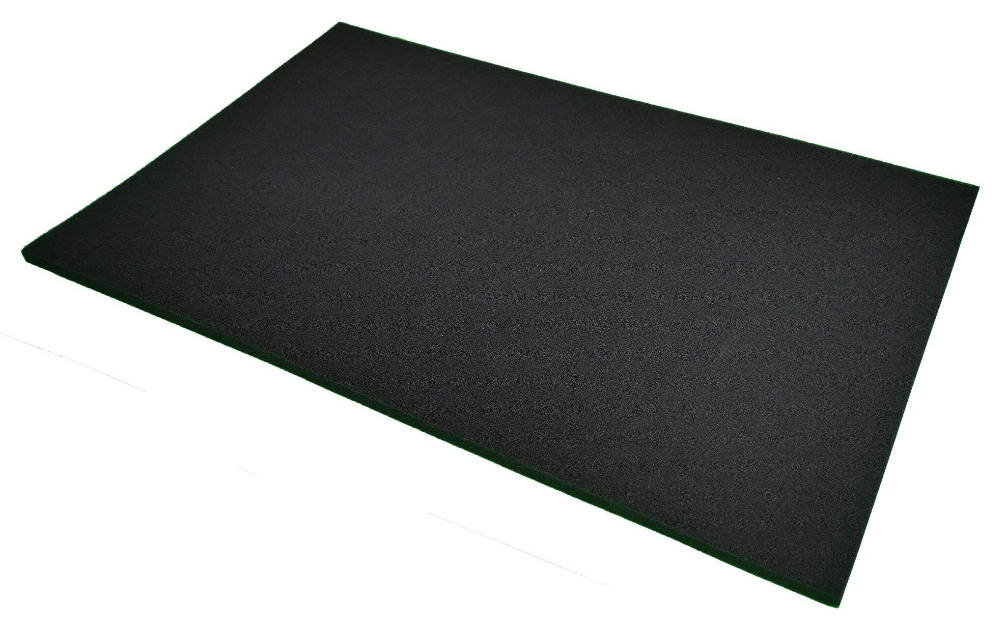 PU Schaumstoff, weich, schwarz, glatt, 553x353x10 mm-0