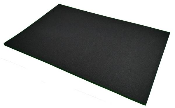 PU Schaumstoff, weich, schwarz, glatt, 553x353x10 mm