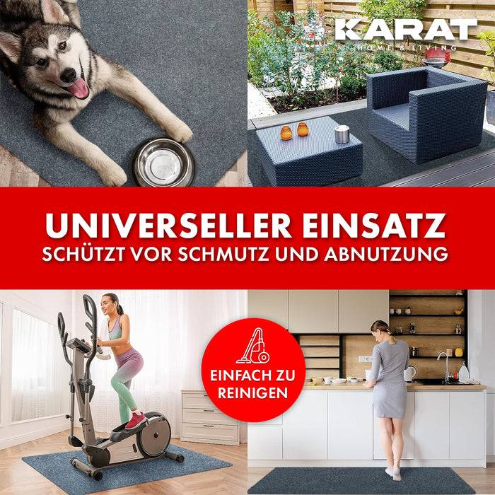 FLOORDIREKT Bodenschutzmatte Viking - Bürostuhlunterlage aus Polyester - Schwarz - 100 x 120 cm-1