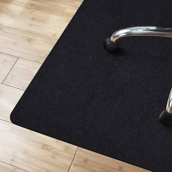 FLOORDIREKT Bodenschutzmatte Viking - Bürostuhlunterlage aus Polyester - Schwarz - 100 x 120 cm