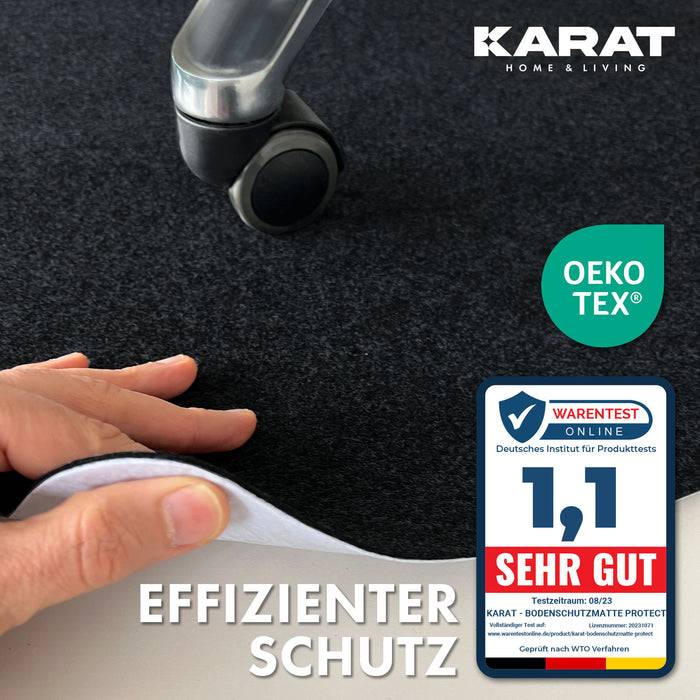 FLOORDIREKT Bodenschutzmatte Viking - Bürostuhlunterlage aus Polyester - Schwarz - 100 x 120 cm-2