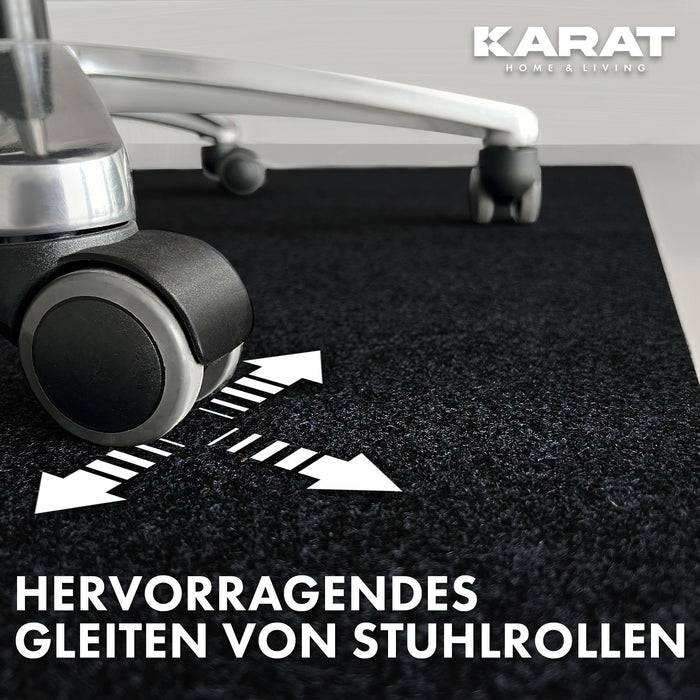 FLOORDIREKT Bodenschutzmatte Viking - Bürostuhlunterlage aus Polyester - Schwarz - 100 x 120 cm-3