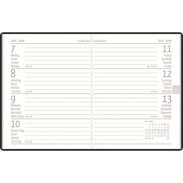 Taschenkalender 660 8,3x10,7cm 1 Woche/2 Seiten schwarz 2027-1
