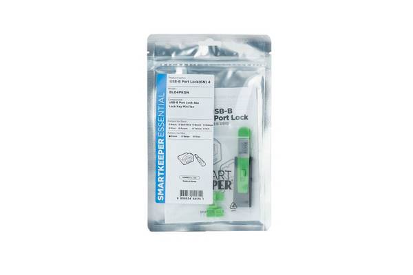 Smart Keeper Usb B Port Locks 4 Pieces+ 1 Key Green