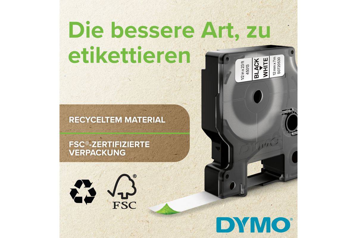 DYMO D1 Schriftband 43613 6mmx7.0m schwarz->weiß Multimedia-Technik Schriftbänder-4