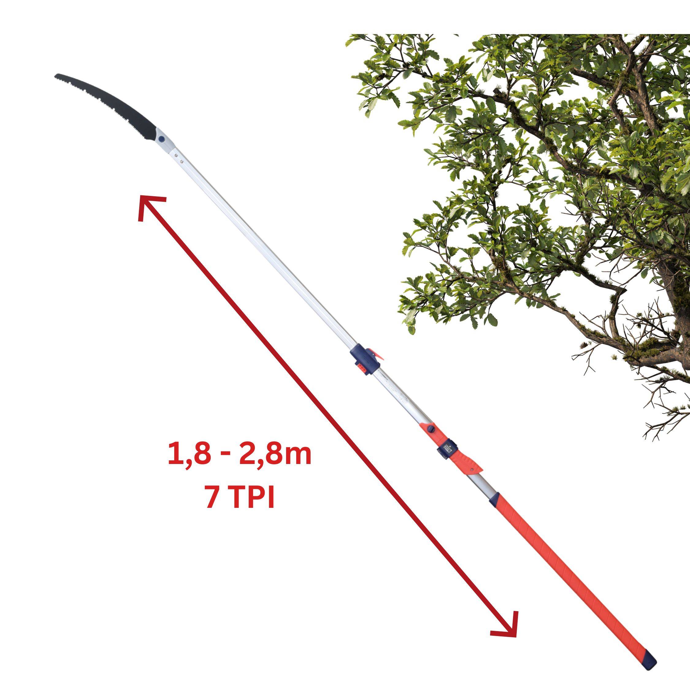 FAMEX 5590 Teleskop Astsäge - 300mm, Japansäge, Made in Japan, ausziehbar 1,8 - 2,8m, Gartensäge, Baumsäge-2