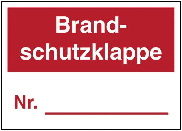 Brandschutzklappe-Aufkleber - Rot/Weiß, +150 °C