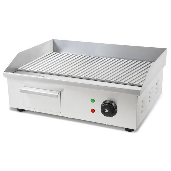 VERTES Grillplatte Plancha Grill 3000W Grillfläche mit Rillen 55x35cm Temperatur 50-300°C
