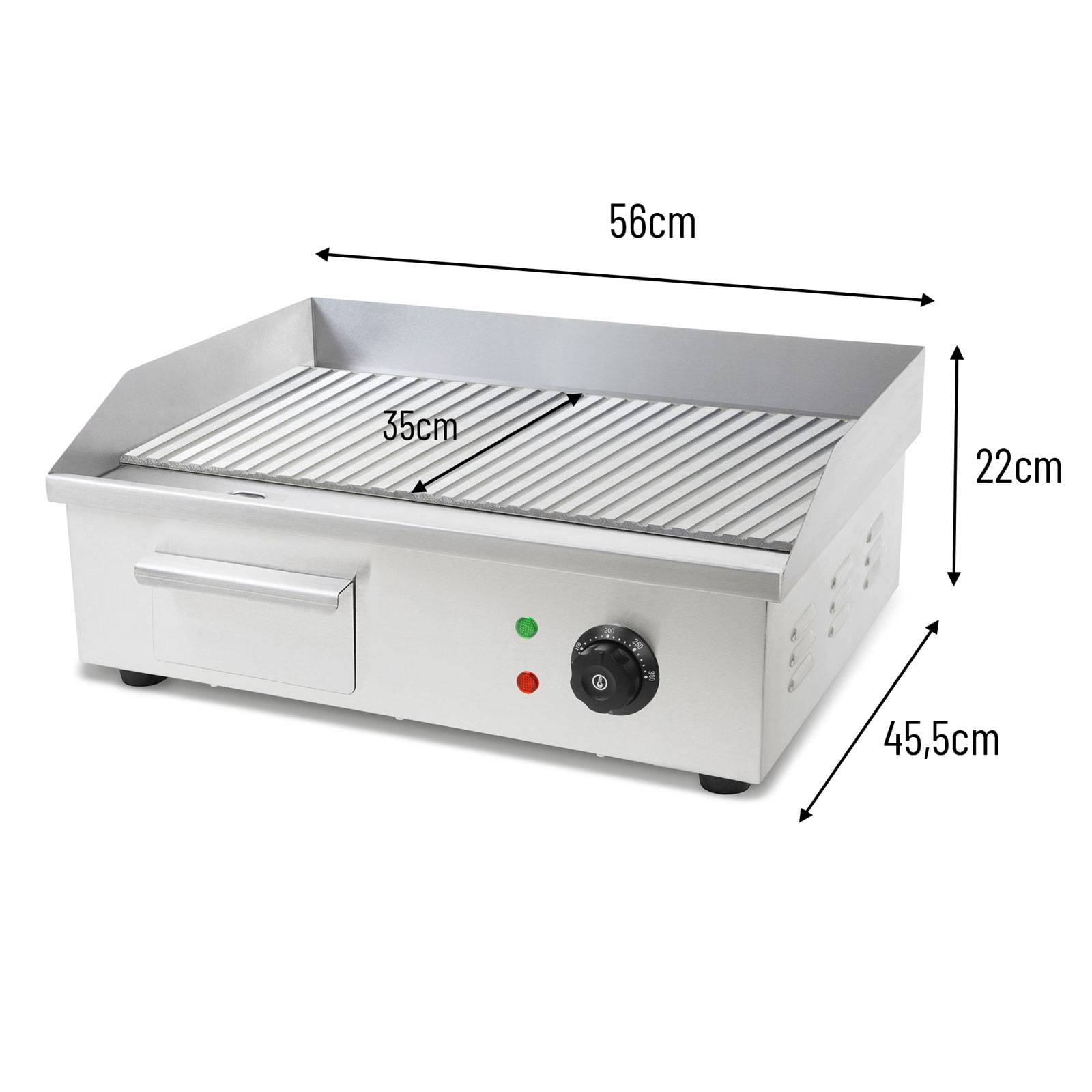 VERTES Grillplatte Plancha Grill 3000W Grillfläche mit Rillen 55x35cm Temperatur 50-300°C-4