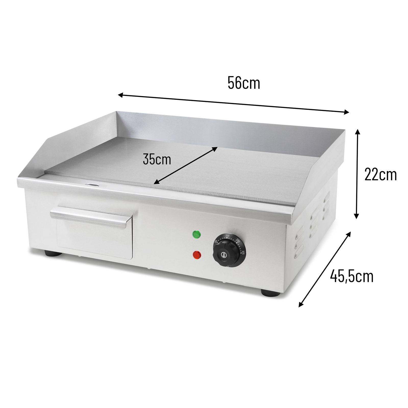 VERTES Grillplatte Plancha Grill 3000W Grillfläche Flach 55x35cm Temperatur 50-300°C-4