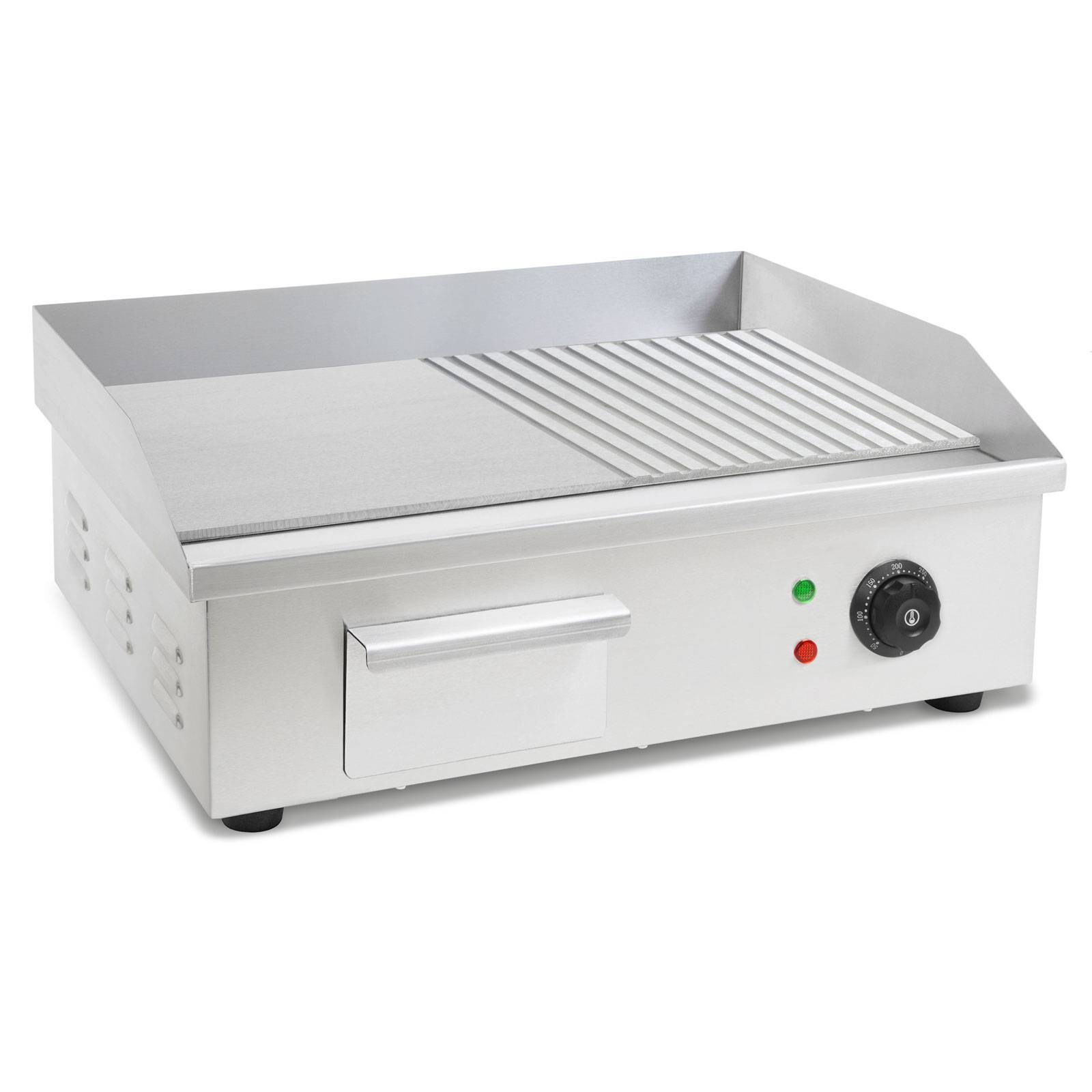 VERTES Grillplatte Plancha Grill 3000W Grillfläche Flach und Rillen 55x35cm Temperatur 50-300°C-2