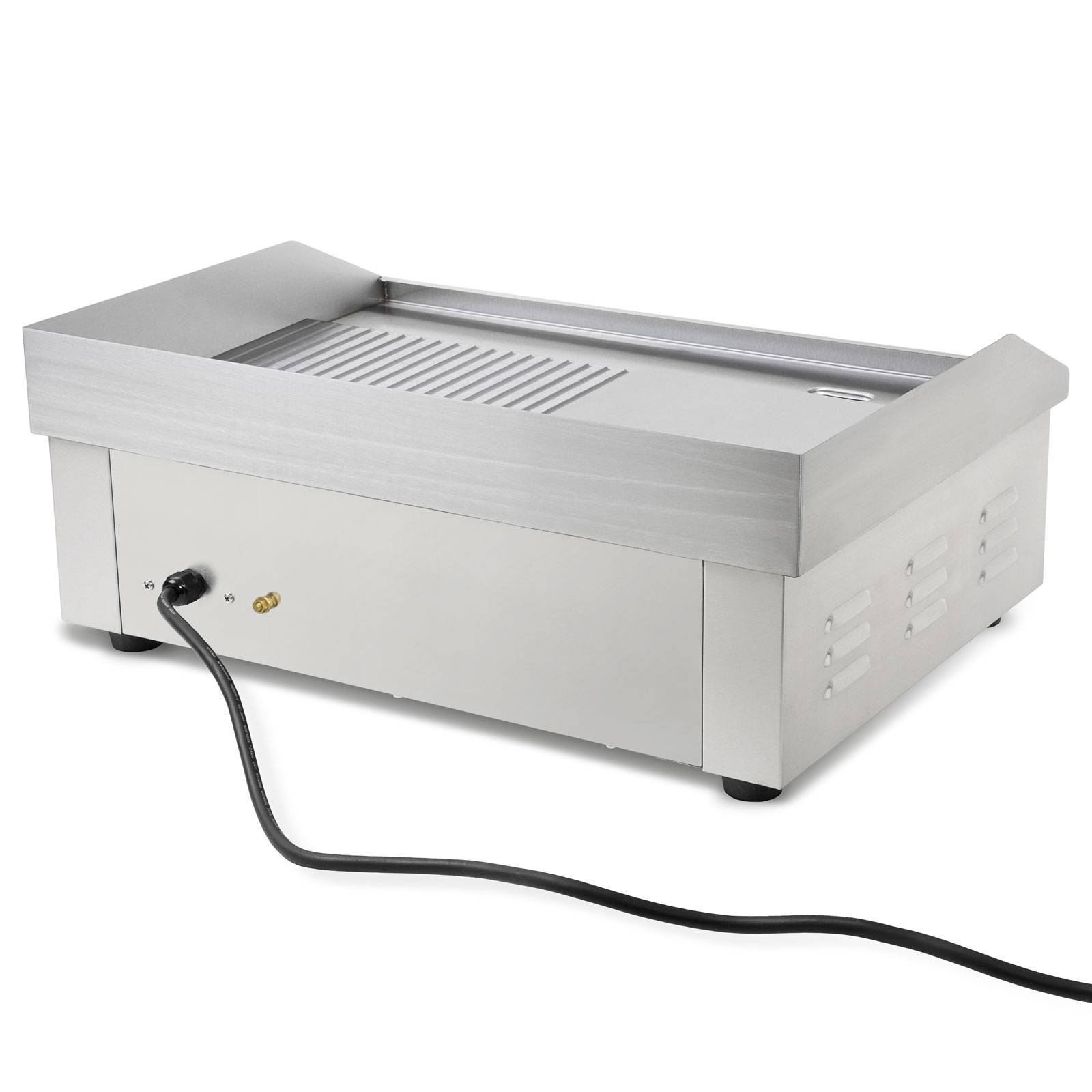 VERTES Grillplatte Plancha Grill 3000W Grillfläche Flach und Rillen 55x35cm Temperatur 50-300°C-3