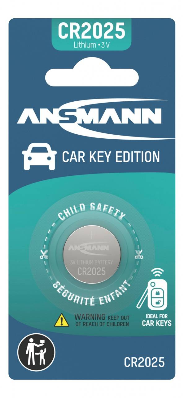 Ansmann Lithium Knopfzelle CR2025, Car Key Edition, ideal für den Autoschlüssel geeignet, 3 Volt-0