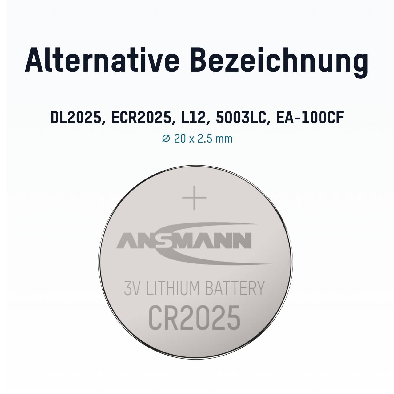 Ansmann Lithium Knopfzelle CR2025, Car Key Edition, ideal für den Autoschlüssel geeignet, 3 Volt-2