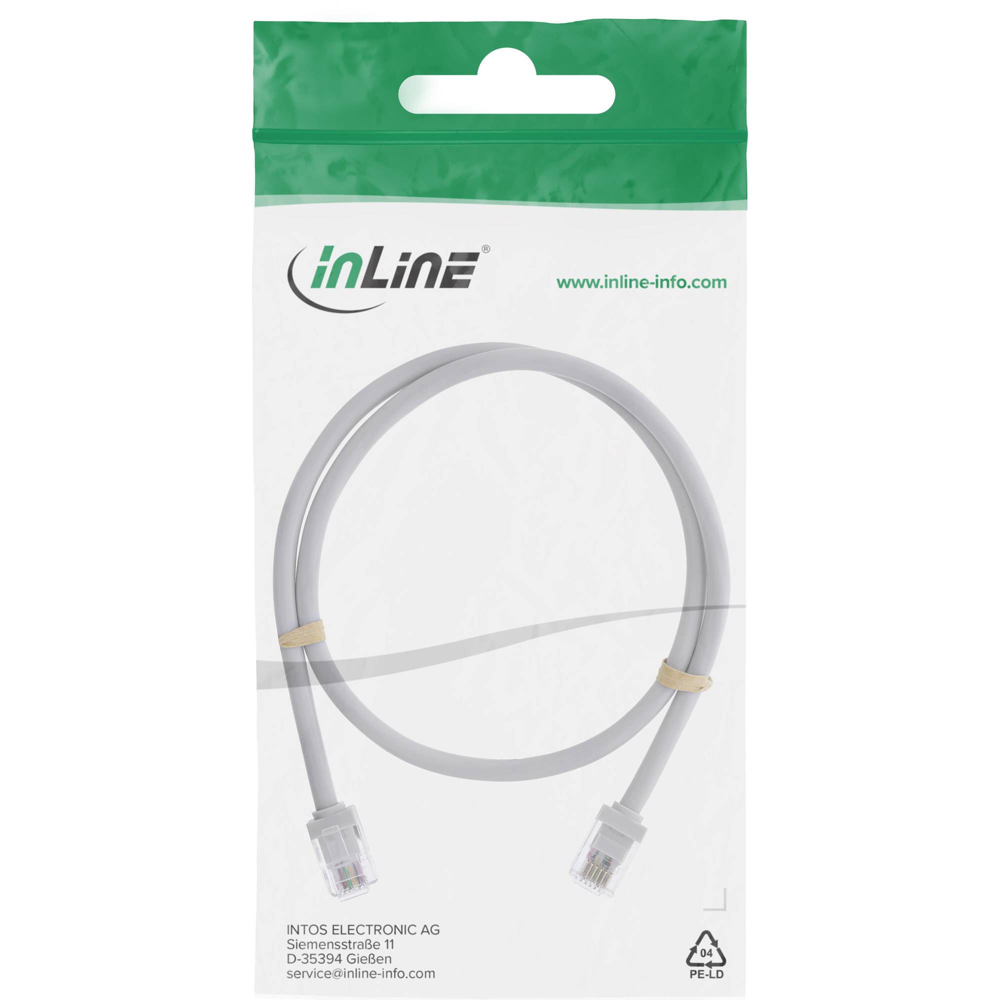 InLine 18746, 0,5 m, RJ-12, RJ-12, Stecker, Stecker, Grau-1