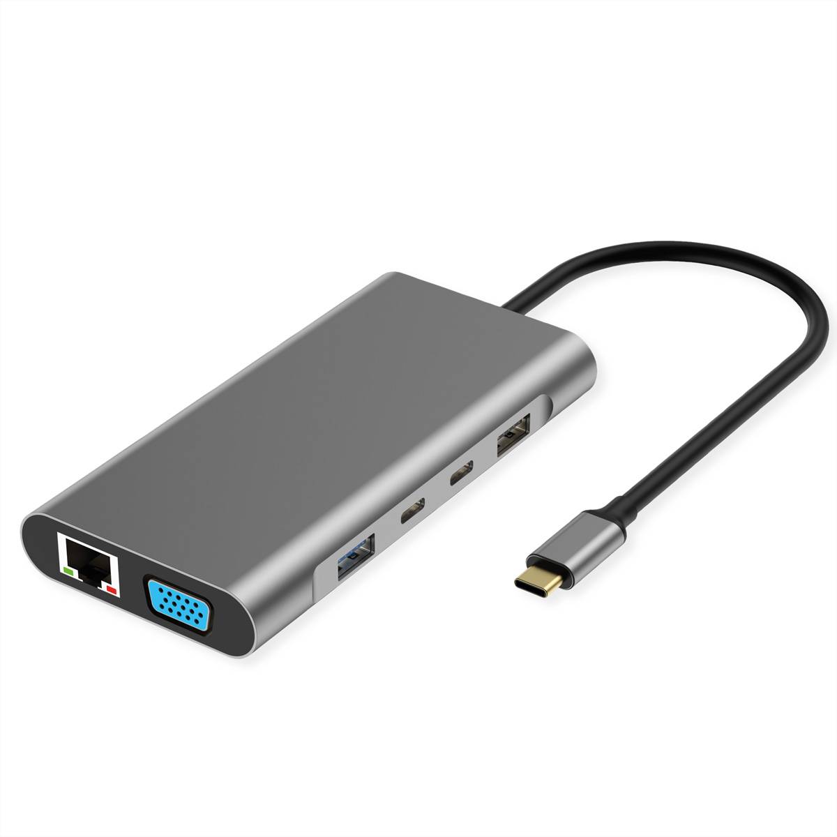 VALUE USB-C Dockingstation, 4k HDMI, DP, VGA, Gigabit Ethernet, USB-C, USB-A, PD-0