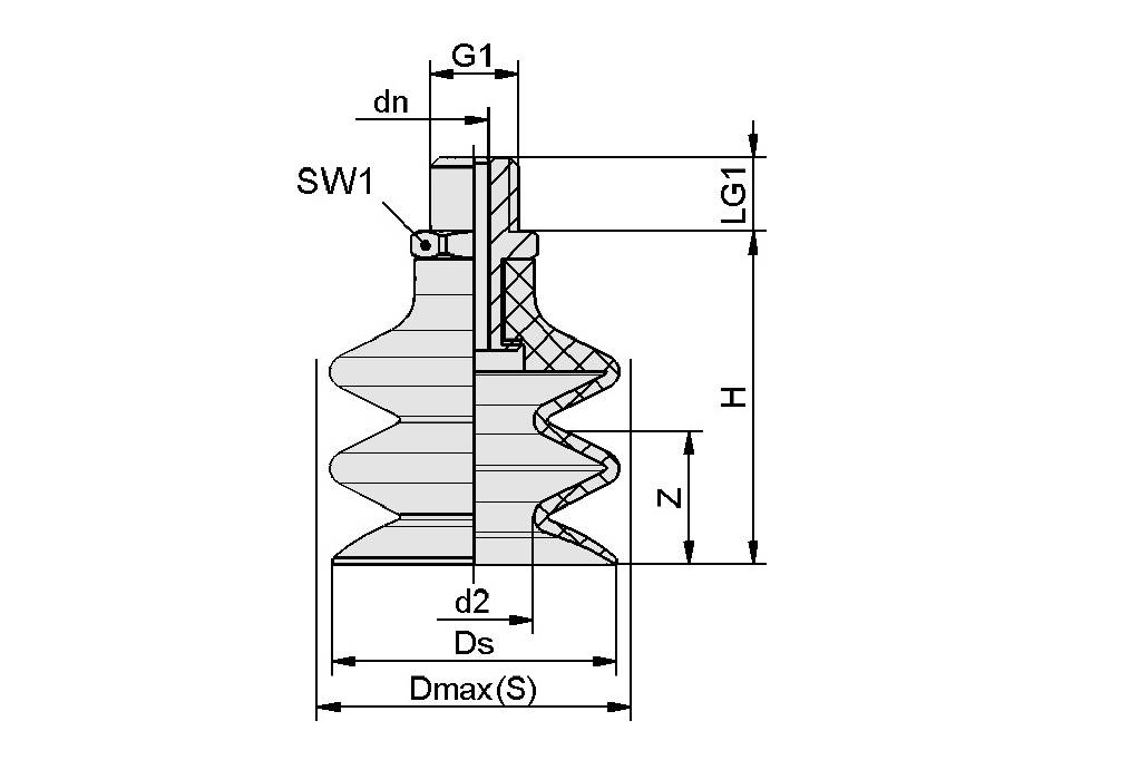 Schmalz FSG 20 NBR-ESD-55 G1/8-AG, Balgsauggreifer, SKU: 10.01.06.04343-1