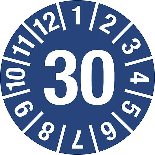 Prüfplakette Jahreszahl Dokumentenfolie Ø 15 mm 30 blau. H. Marahrens Sicherheits- | Industrie- u.