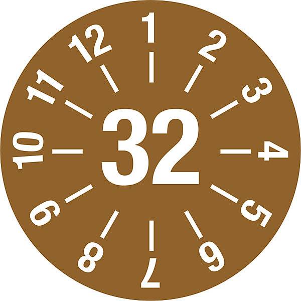 Prüfplakette Jahreszahl Dokumentenfolie Ø 30 mm VE 10 Stk 32 braun. H. Marahrens Sicherheits- | Industrie--0