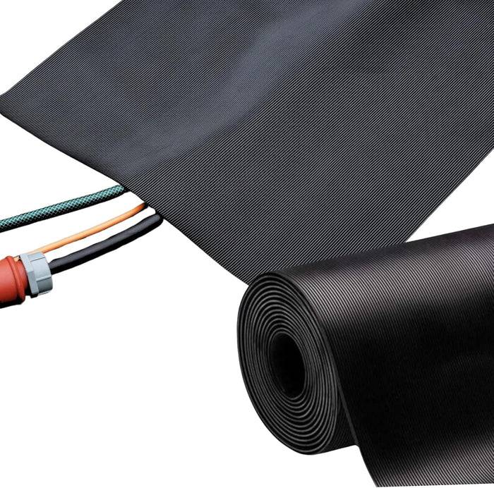FLOORDIREKT Gummi-Kabelschutzmatte - Robuste & rutschhemmende SBR-Gummimatte - 50 × 100 cm-0