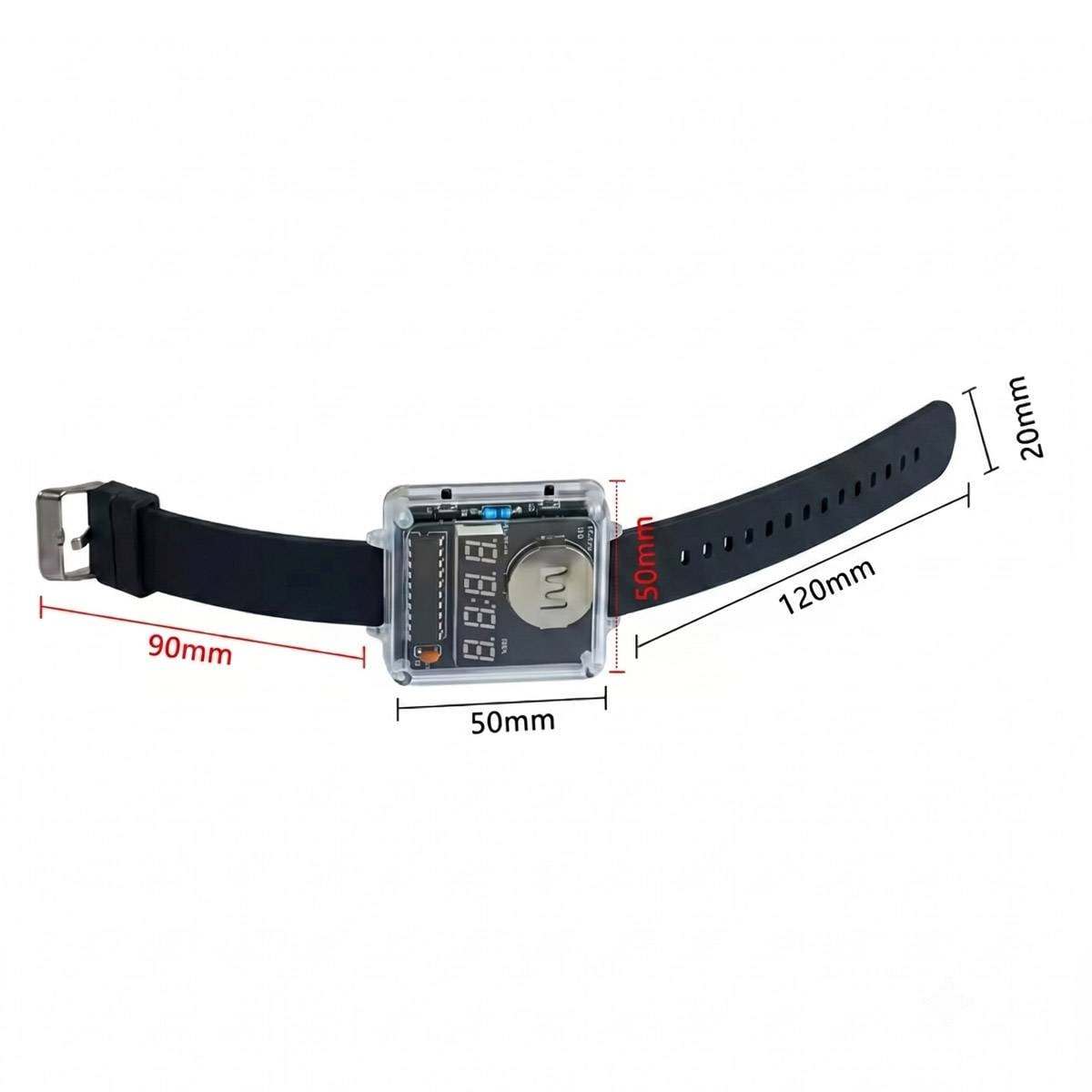 Bausatz DIY Armbanduhr zum Löten (schwarzes Band)-3