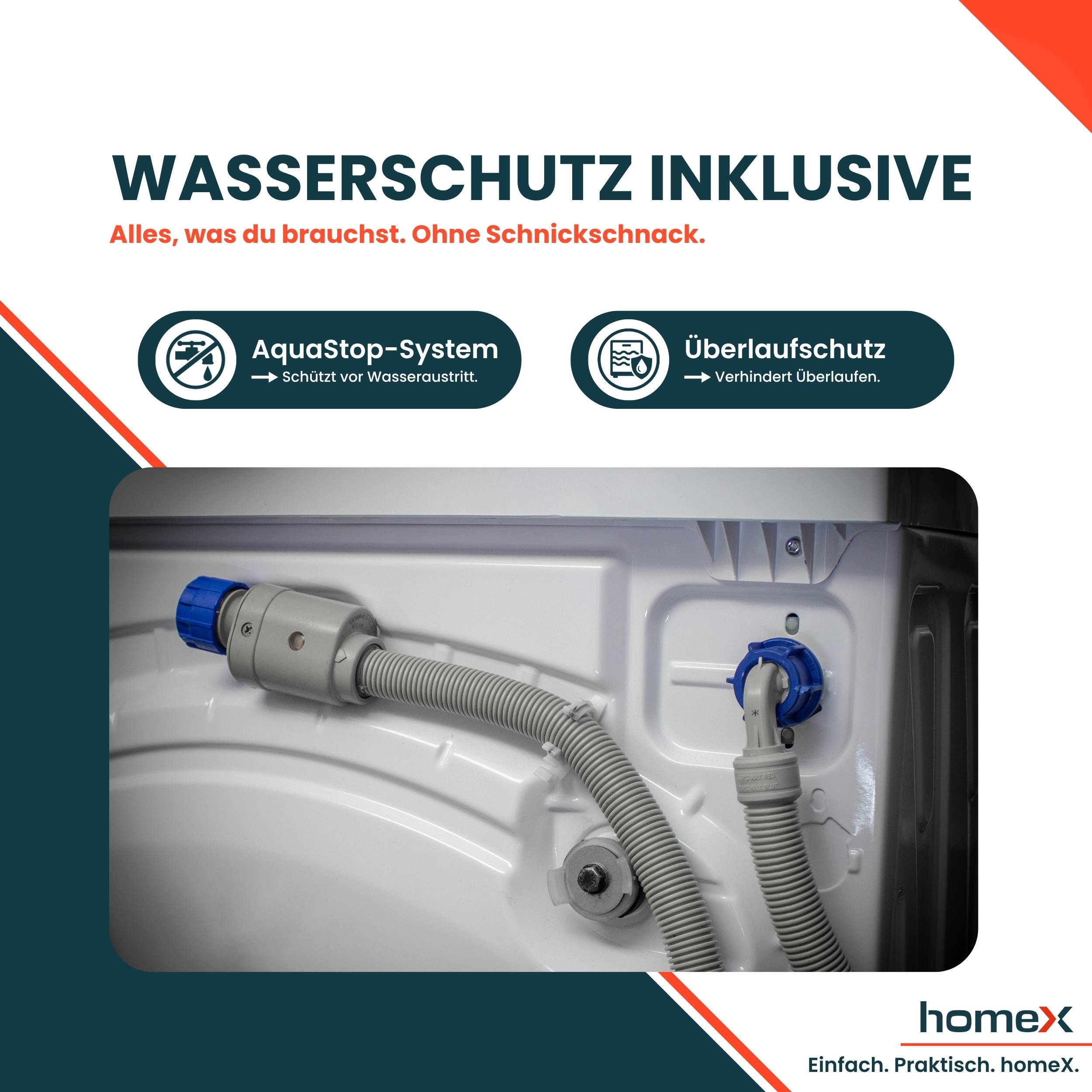 homeX WF1014H1A-W Waschmaschine 10kg, Frontlader - 1.400 U/Min, Dampffunktion, AquaStop, Inverter Motor, 15 Programme-3