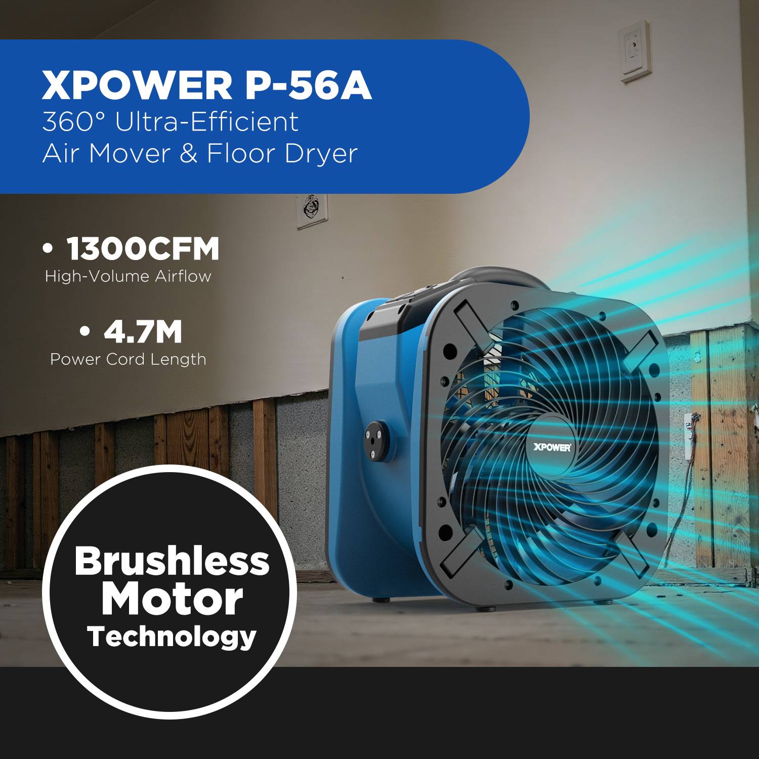 XPOWER P-56A PROFESSIONELLER AXIALVENTILATOR MIT STECKDOSE-1