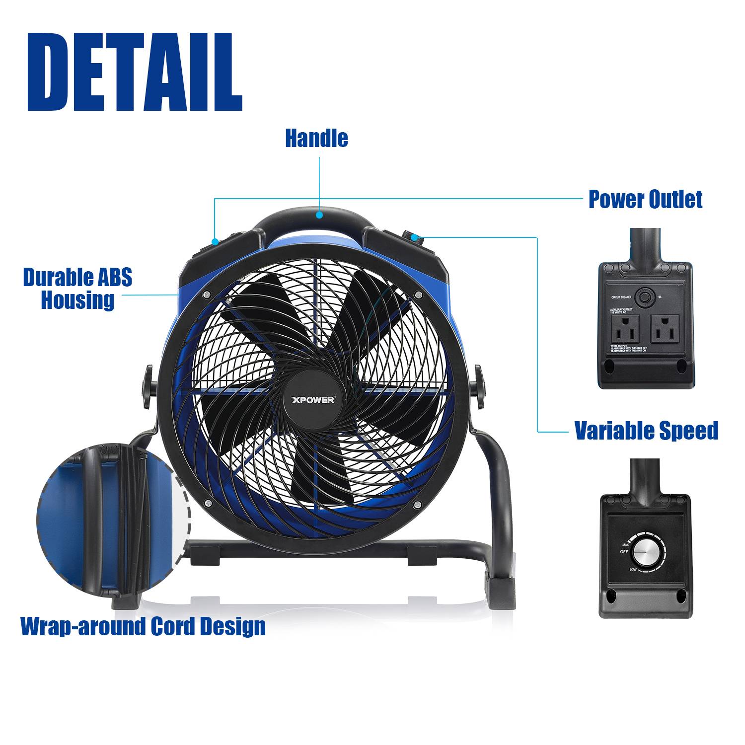 XPOWER X-35AR 1520 CFM – HOCHTEMPERATURBESTÄNDIGER AXIALVENTILATOR MIT STUFENLOSER DREHZAHLREGELUNG-3