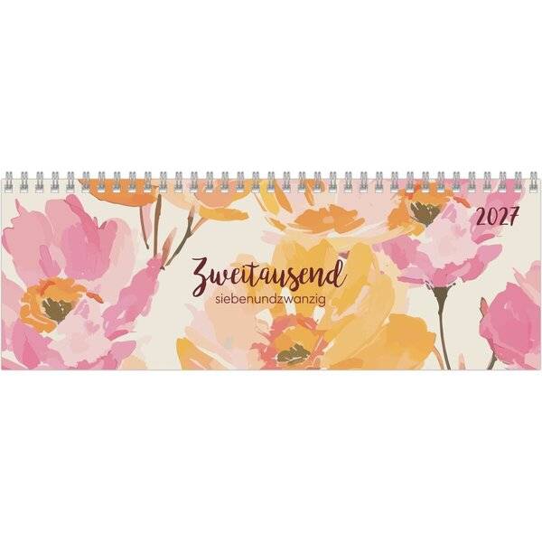 Tischquerkalender 114 Rosen 29,7x10,5cm 1 Woche/2 Seiten 2027-0