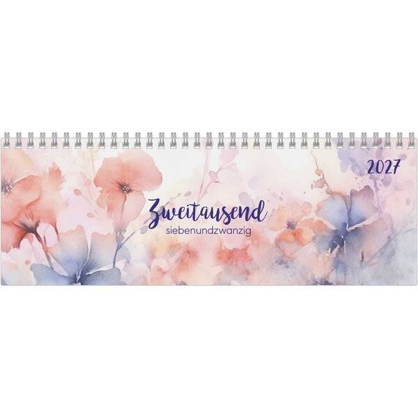 Tischquerkalender 114 Flowers 29,7x10,5cm 1 Woche/2 Seiten 2027