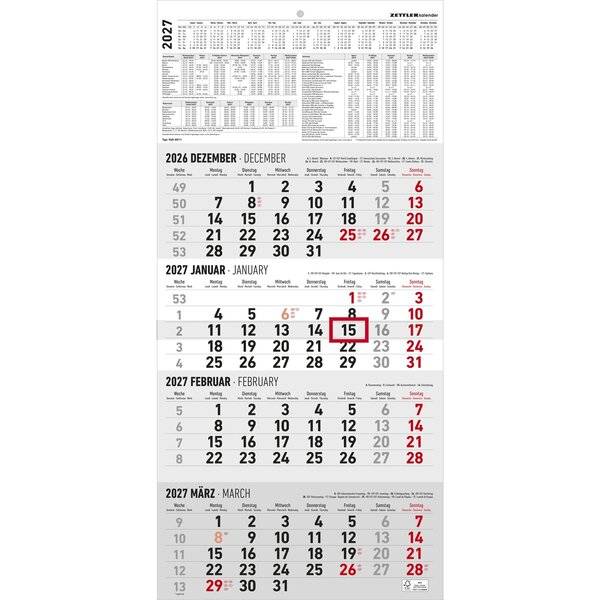 Viermonatskalender 960 30x62,8cm 2027-0