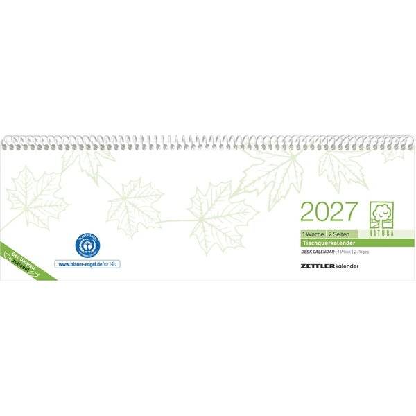 Schreibtischquerkalender 28,6x9,9cm 1 Woche/2 Seiten RC 2027