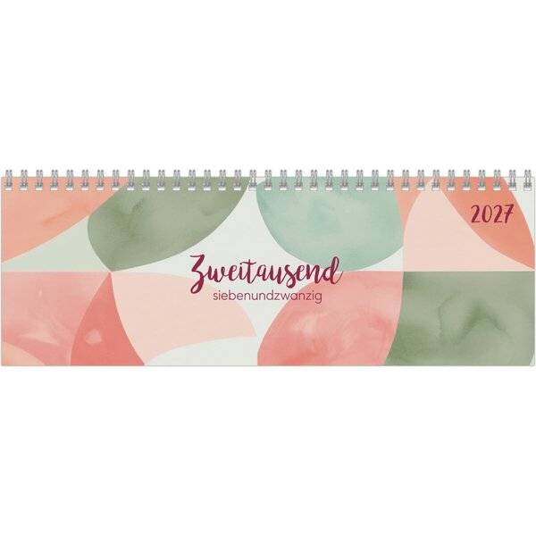Tischquerkalender 114 Style 29,7x10,5cm 1 Woche/2 Seiten pastell 2027