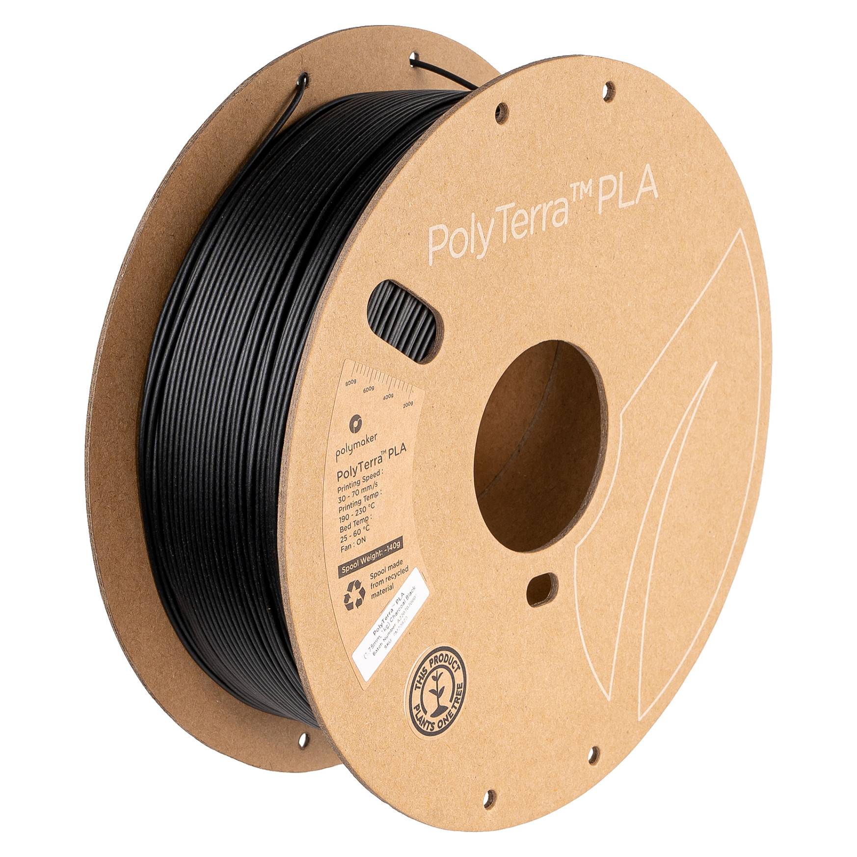PLA 1,75mm CHARCOAL BLACK 1kg Drucker & Scanner 3D Druck-0