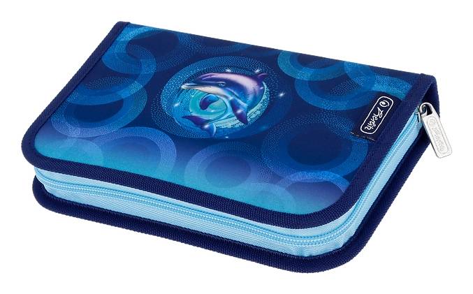 Herlitz 400205913, Weiches Federmäppchen, Blau, Abbildung, Drinnen, Junge/Mädchen, Reißverschluss-0