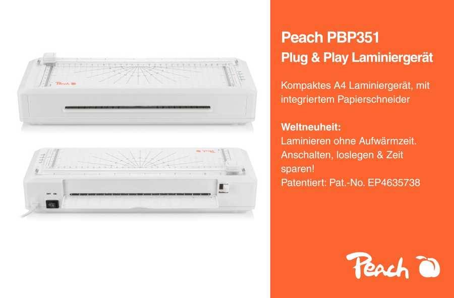 Peach Laminiergerät 2-in-1 Plug & Play A4 ohne Aufwärmzeit Multimedia-Technik Laminiergeräte-0