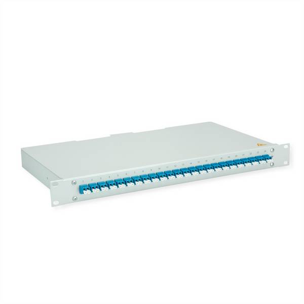 TELEGÄRTNER BASIS eco LWL-Panel mit Kupplungen, 24x LC Duplex, blau, OS2