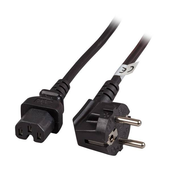 EFB-Elektronik EK625.3V2, Warmgeräteleitung CEE 7/7 90° auf C15, schwarz, 3 m, 3 x 1,00 mm²-0